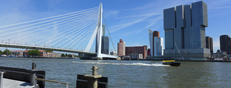Brücke und Hochhaus in Rotterdam