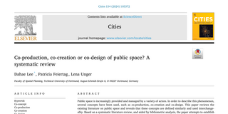 Titelseite des Artikels "Co-production, co-creation or co-design of public space? A systematic review"