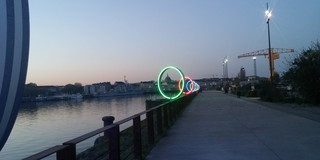 Photo from Nantes in France - The rings "Les Anneaux" by Daniel Buren and Patrick Bouchain at the Quai des Antilles
