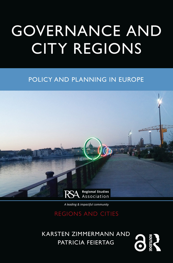 Buchcover Governance and City Regions mit Foto aus Frankreich - leuchtende Ringe am Wasser