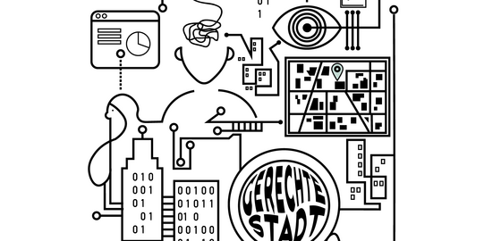 Skizzierung zum Thema gerechte Stadt und Digitalisierung