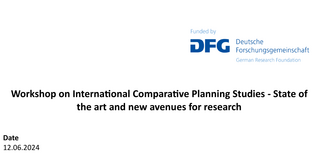 Programm Workshop on International Comparative Planning Studies